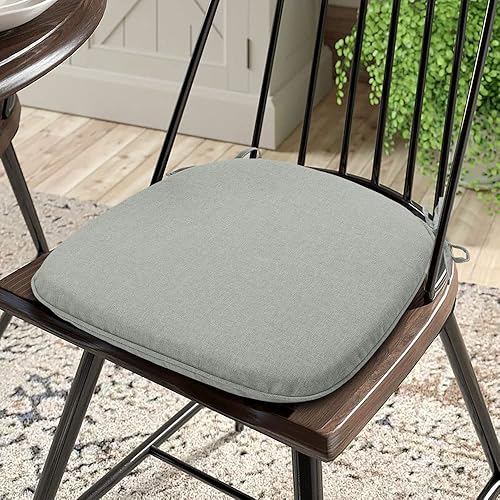 Miniatura 2 de Magpie Fabrics - Juego de 4 cojines para sillas de interiorexterior de 17"x16"x2" con lazos, almohadillas de asiento en forma de U impermeables para