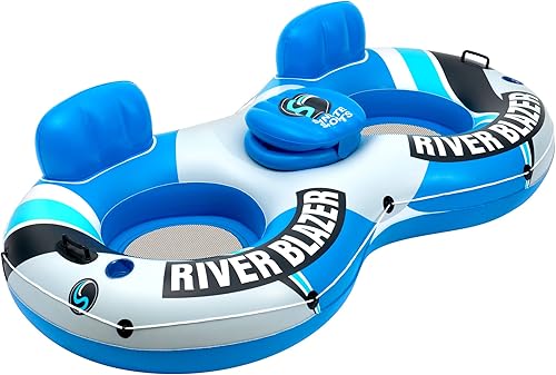 Miniatura 8 de Sunlite Sports - Tubo inflable de alta resistencia para río, flotador de agua de alta calidad para descansar sobre el lago y el río, balsa acuática