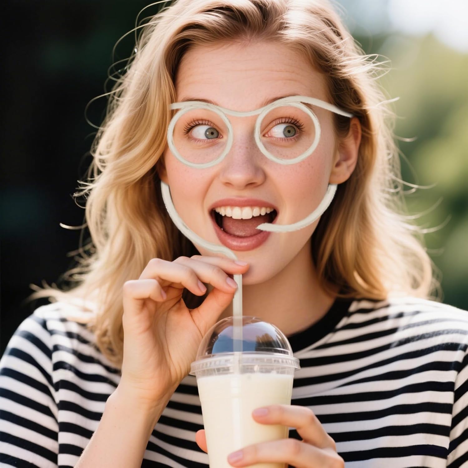 8 Pcs Loop Straw Glasses,Multicolor Reusable Crazy Straws,Novelty Silly Glasses Straws for Parties Birthday,DIY Fun Activities, Annual Meeting Party Funny Decoration - Image 4