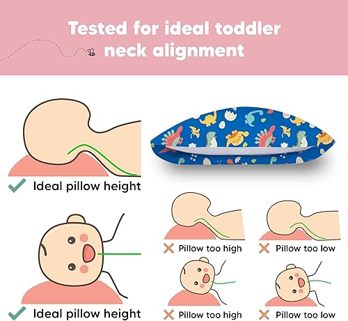 Miniatura 6 de KeaBabies Almohada para niños pequeños con funda de almohada, almohadas de algodón suave de 13 x 18 pulgadas para dormir, lavable a máquina, para