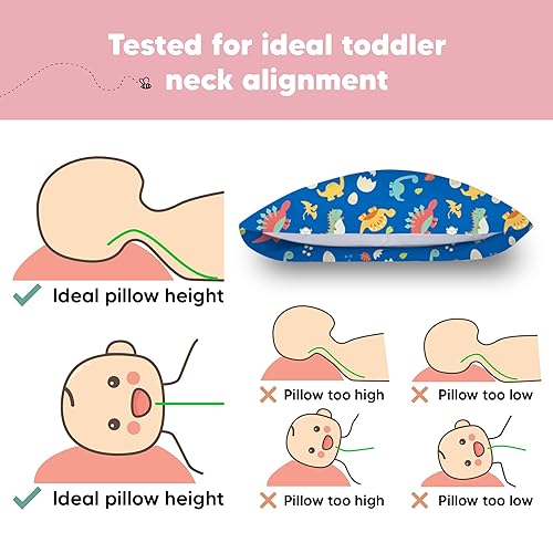 Vista 78 de My Little Dreamy Kids Almohada pequeña de 13 x 18 pulgadas con funda de algodón orgánico, suave y transpirable, lavable a máquina, para niños