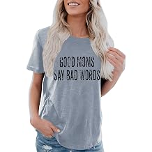 IRISGOD Womens Mom Shirt Summer Funny Short Sleeve Mommy Graphic Tees T-Shirts