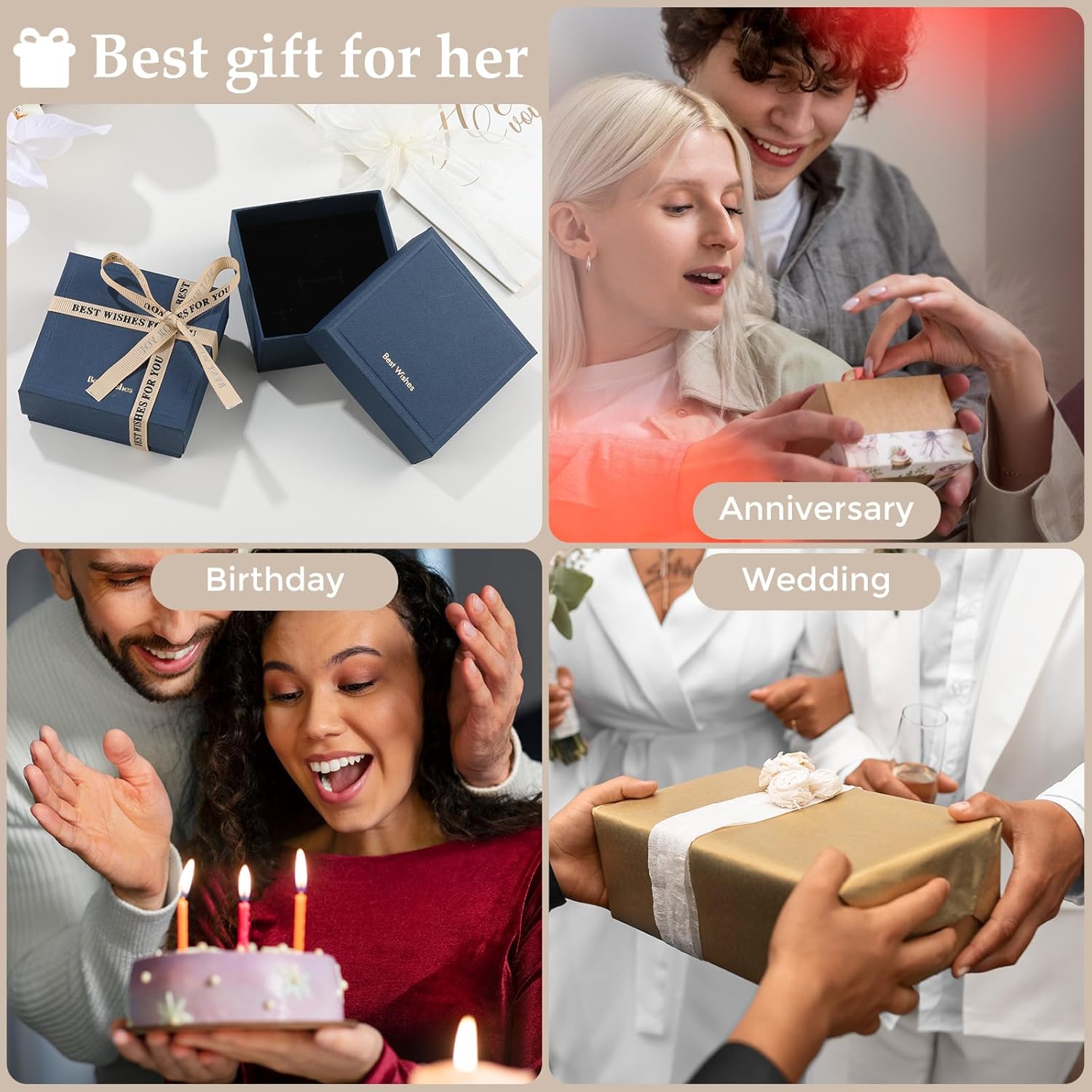 Moissanite Bracelets for Women, 14K Gold Plated Bangle Bracelets for Women, D Color... - Image 7