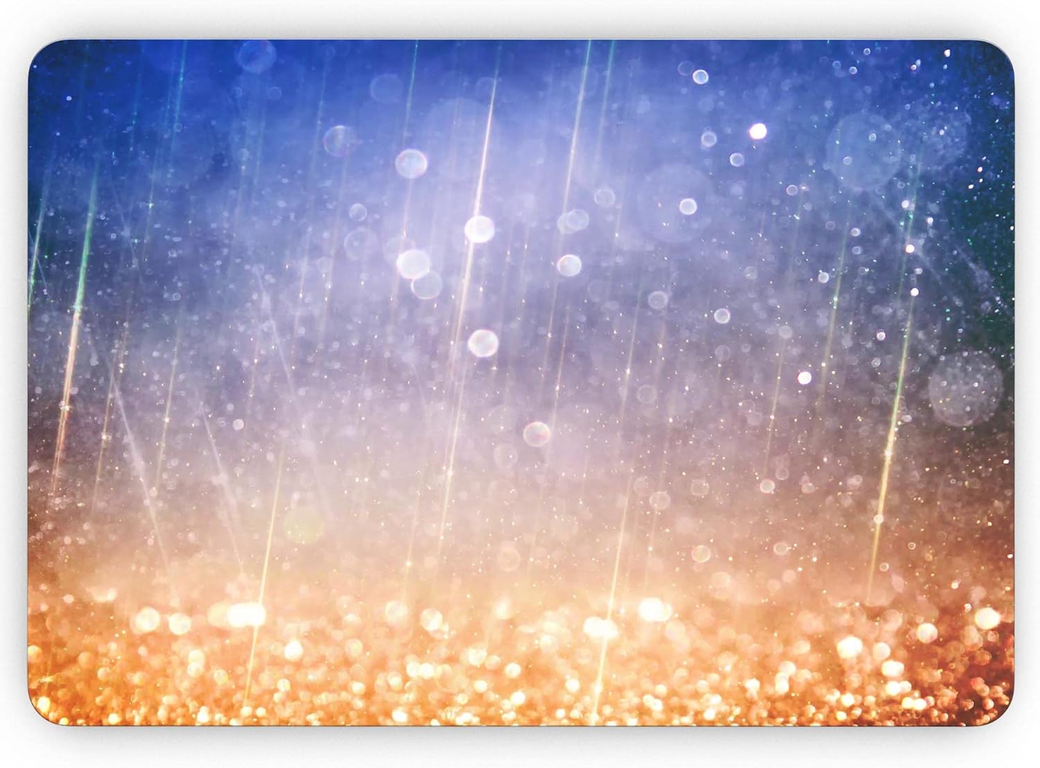 DesignSkinz - Blue and Orange Scratched Surface with Glowing Gold - Full-Body Wrap Protective Decal Skin Kit Compatible with MacBook 16" Pro M1 (A2485)