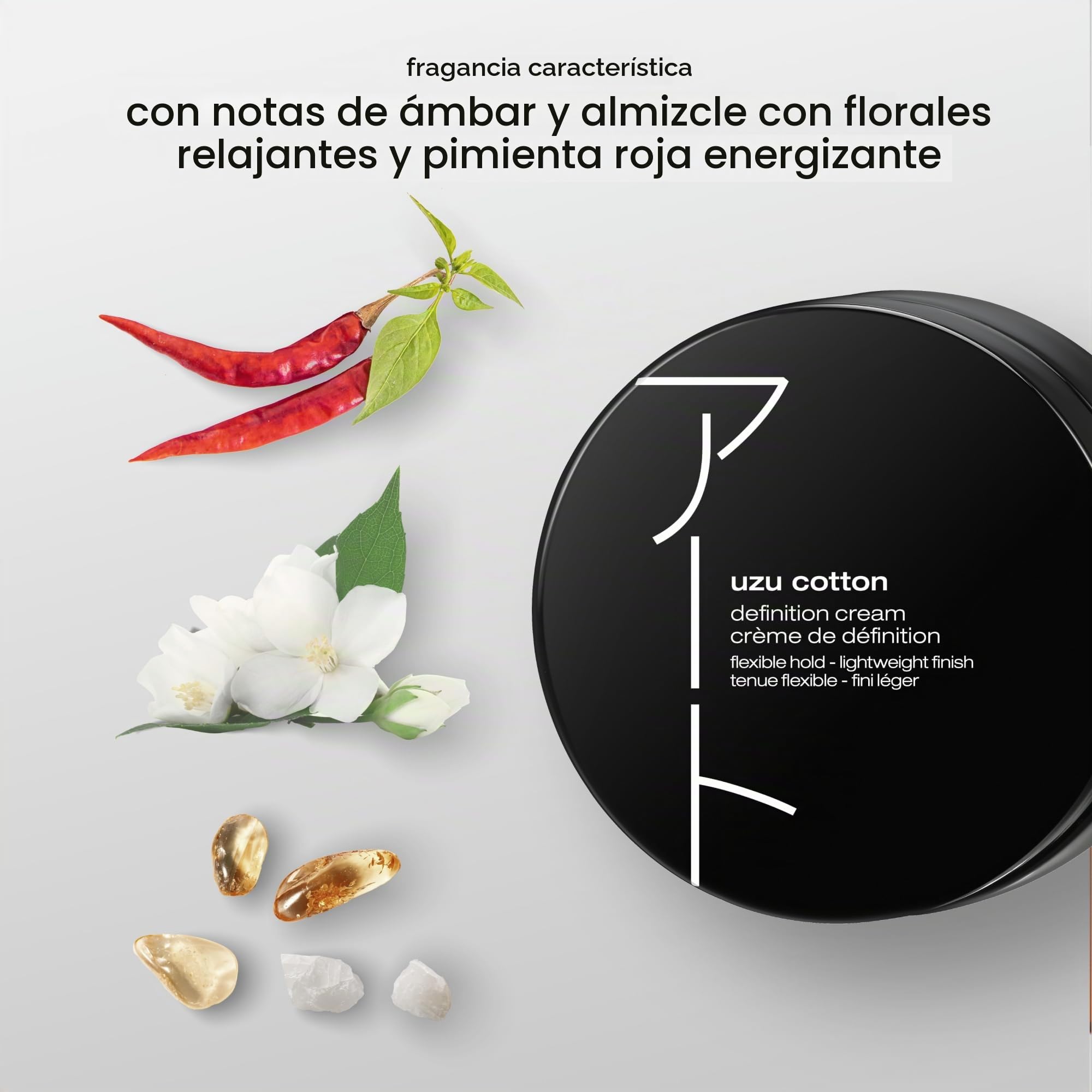 Shu Uemura, Crema Definidora Uzu Cotton, Para todo tipo de cabello, Fijación flexible, Acabado ligero, Antiencrespamiento, 75 ml