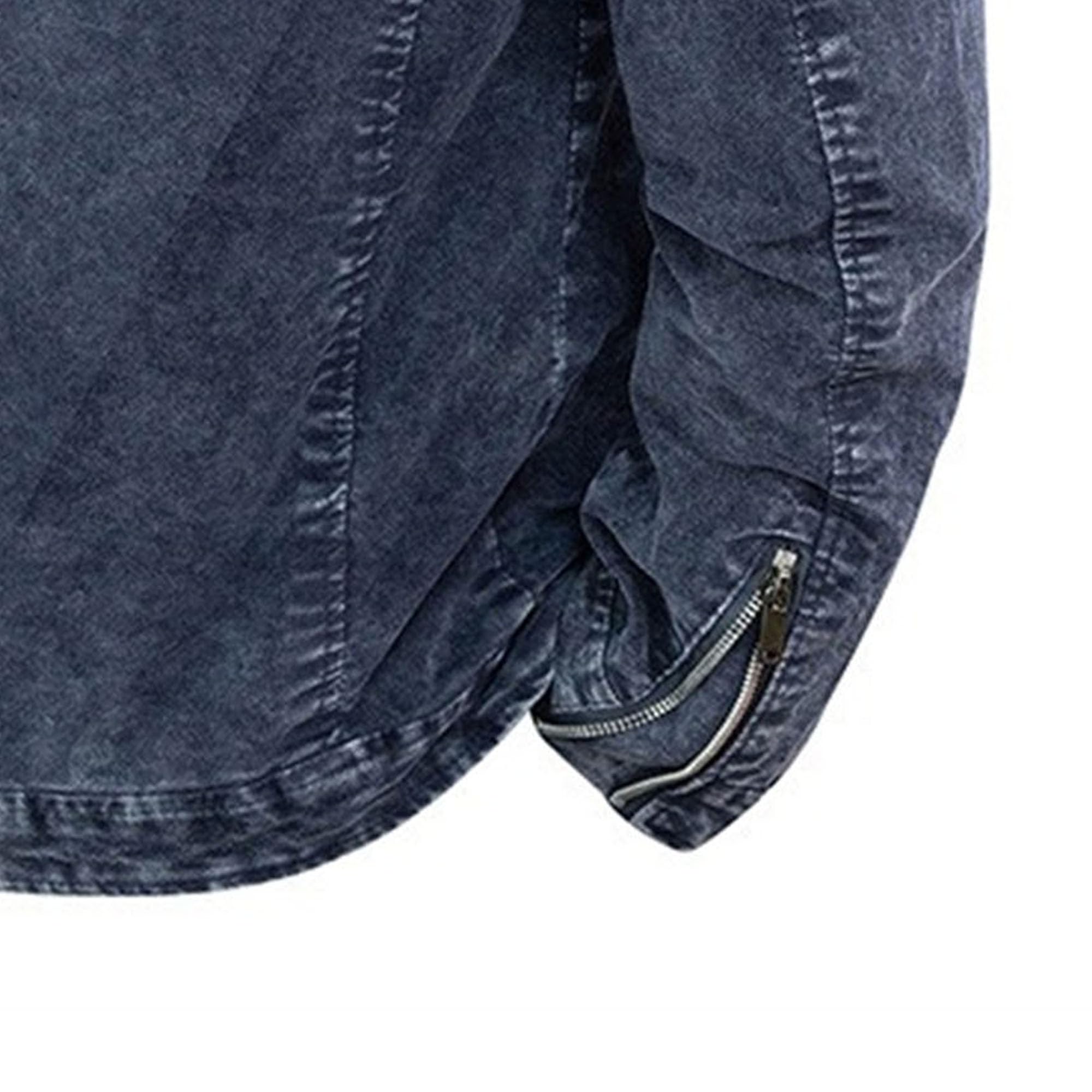 Męska kurtka dżinsowa ze stójką w trudnej sytuacji Moto Zipper Trucker