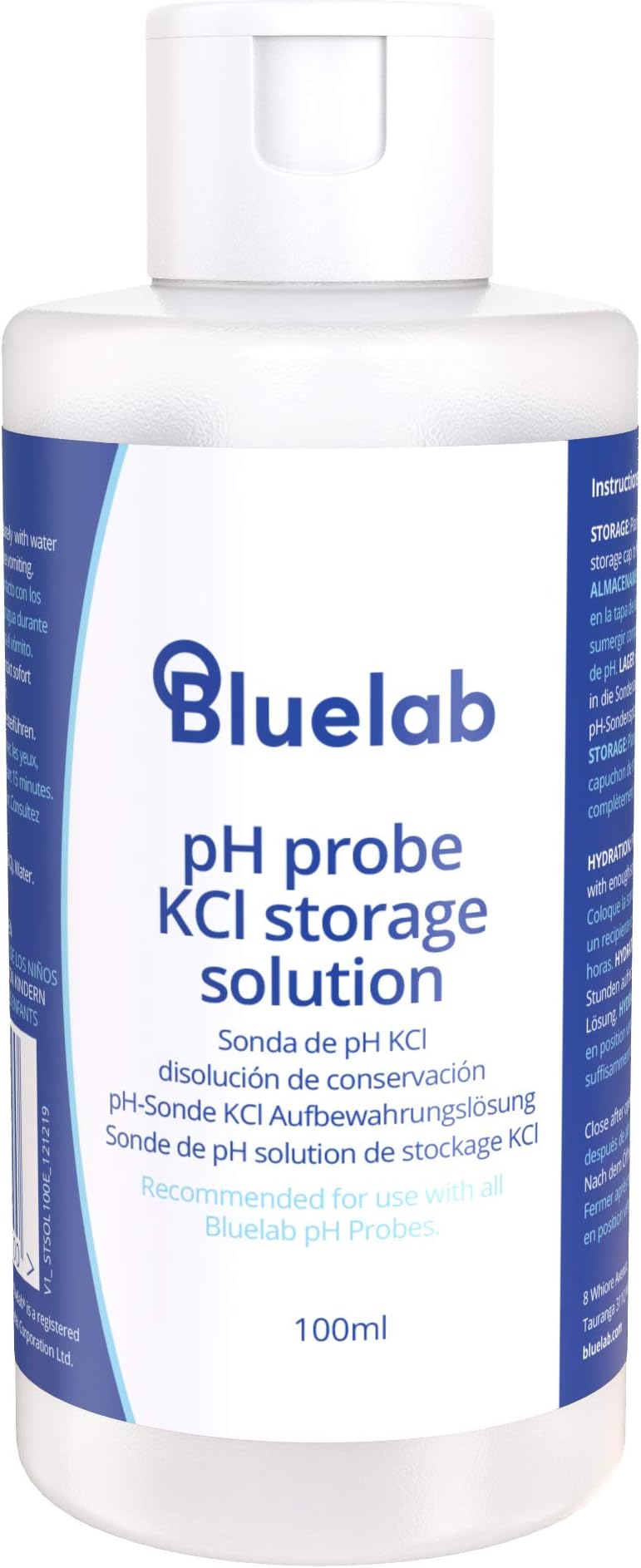 Bluelab STSOL100BL STSOL100 KCL Storage Solution for pH Probes, 100ml, 100 ML, natural