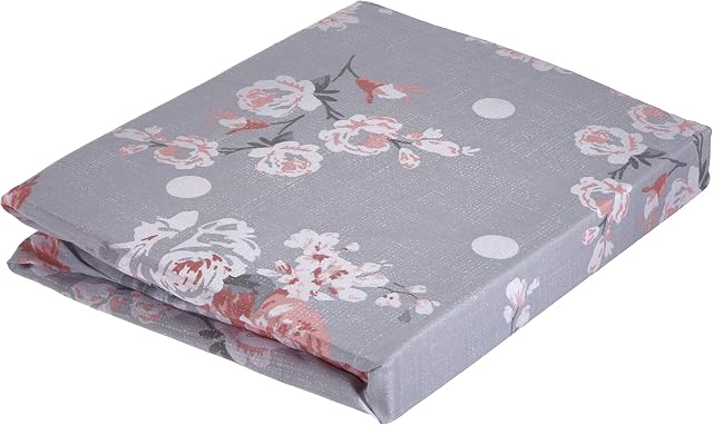 Dreamscene English Rose Duvet Cover with Pillow Case Reversible Floral Bedding Set, Grey Blush White, King, DDHSEROGR03