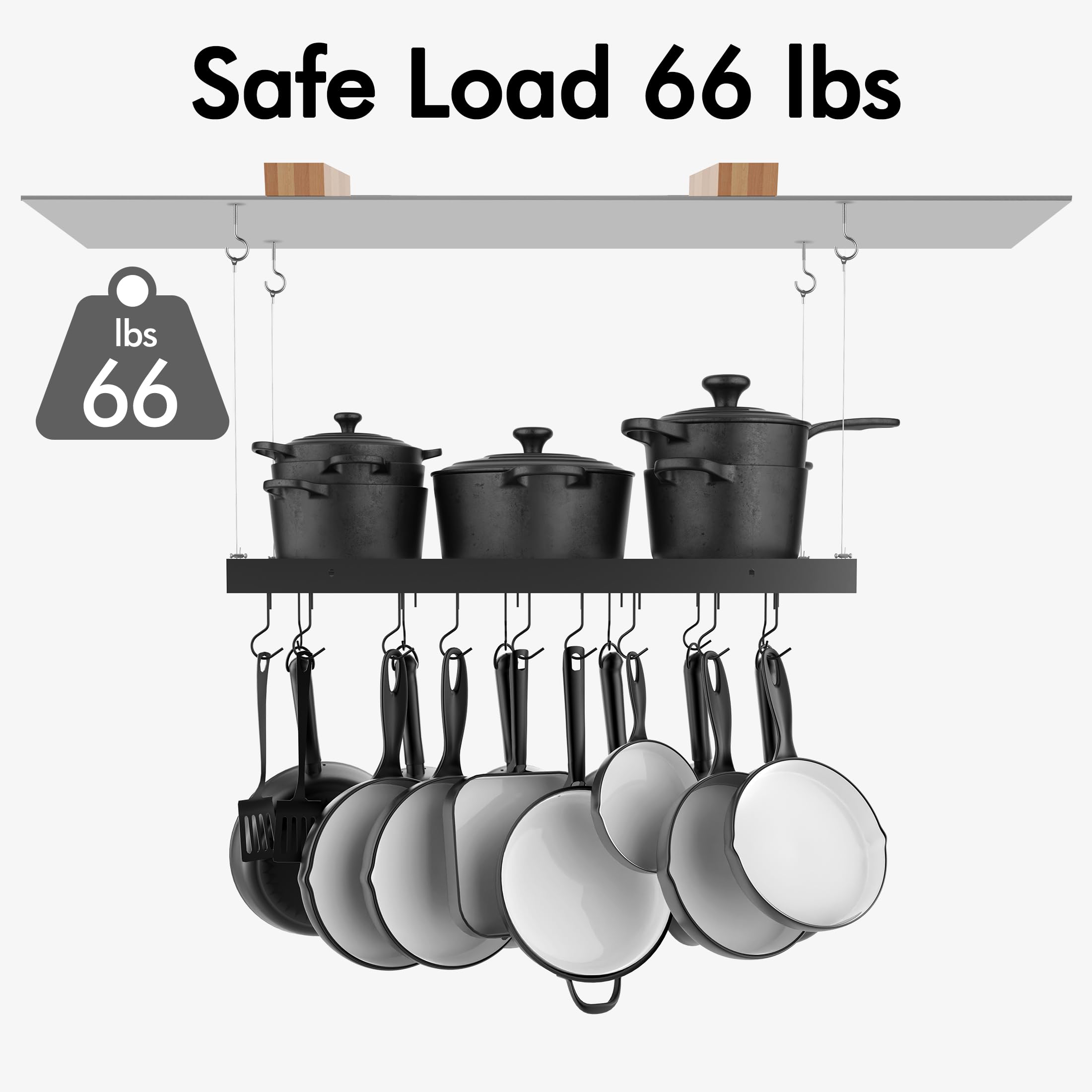 Barre De Cuisine Industrielle 80 Cm Support De Casserole De Cuisine Support De Casserole En Fer Avec 14 Crochets Pour Casseroles Ustensiles 67522551