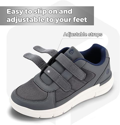 Miniatura 9 de FitVille Zapatos para diabéticos para hombre extra ancho, zapatos diabéticos para hombre para neuropatía, pies hinchados, alivio del dolor con cierre