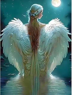 SENQAO Angel Diamond Painting Kits for Adults - Angel 5D Diamond Dots Paintings for Beginners Round Full Drill Gem Art Painting Kits DIY Crafts Home Wall Decor 12x16inch