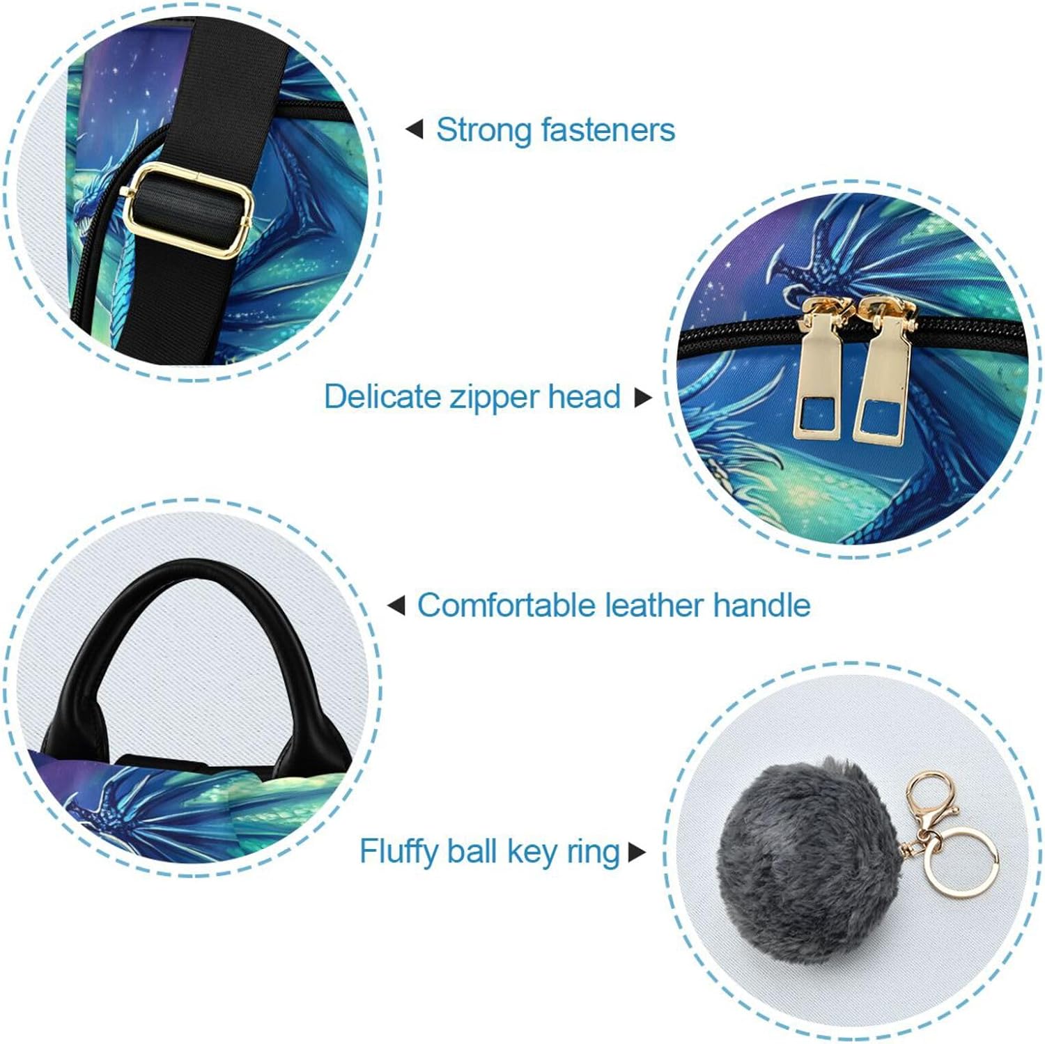 ALAZA Blue Dragon Backpack Purse for Women Anti Theft Fashion Back Pack Shoulder Bag