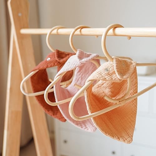 Miniatura 7 de Konssy Paquete de 8 baberos de muselina para bebé, bandana absorbente, baberos 100% algodón unisex para dentición y babeo