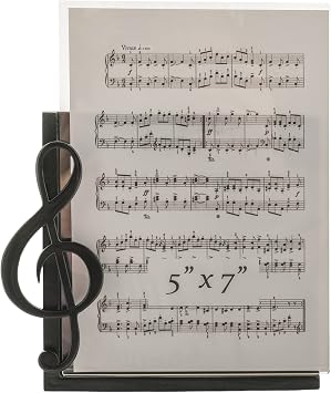 BroadwayGifts Co Black Treble Clef and Sheet Music 5 inch Acrylic Table Top Picture Frame