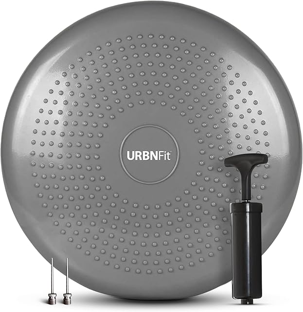 Balance Disc - Stability Wobble Cushion - Lumbar Support For Desk and Office Chair, Lower Back Pain Relief and Support - Kid's Wiggle Seat For Classrooms - Home Gym Workout Equipment - Pump Included