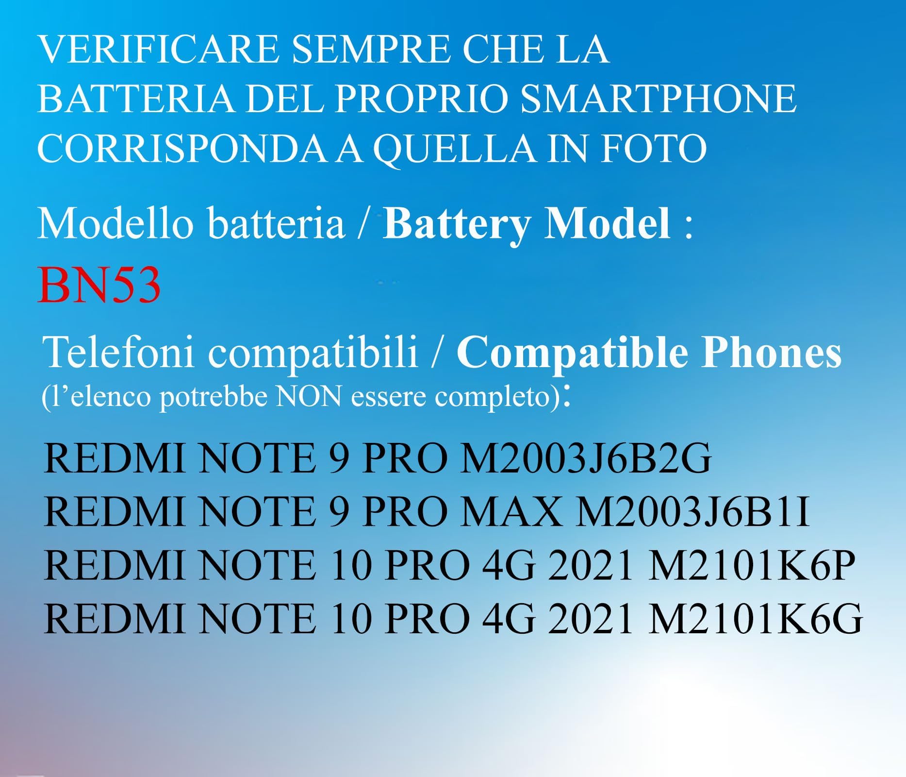 ELLENNE BATTERIA PER XIAOMI BN53 REDMI NOTE 10 PRO/9 PRO MAX/9 PRO+ATTREZZI | Batteria per XIAOMI BN53 PER REDMI NOTE 10 PRO 4G/NOTE 9 PRO MAX/NOTE 9 PRO 5020MAH - Nuova con Kit attrezzi
