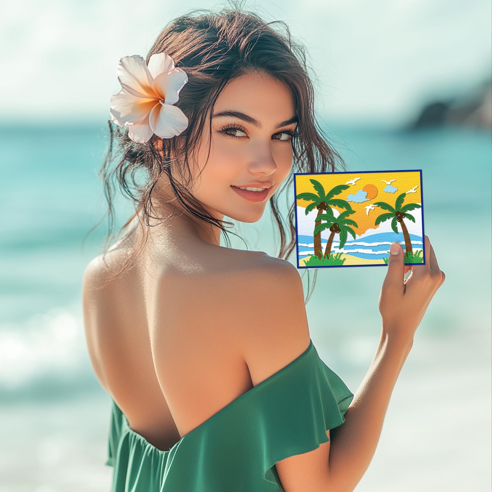 GLOBLELAND Fustelle Da Taglio A Forma di Albero di Cocco per Scrapbooking Fai Da Te In Metallo per Lettini Prendisole Fustelle Estive per Oceano e Spiaggia per Realizzare Biglietti Goffratura