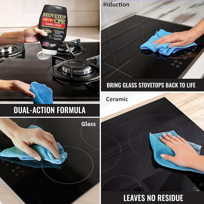 Stovetop CPR 2-in-1 Glass Stovetop Cleaner and Glass Polish (18oz) - Ceramic Top Stove Cleaner, Oven Top, Cooktop, Electric Stove Ceramic miniatura 3