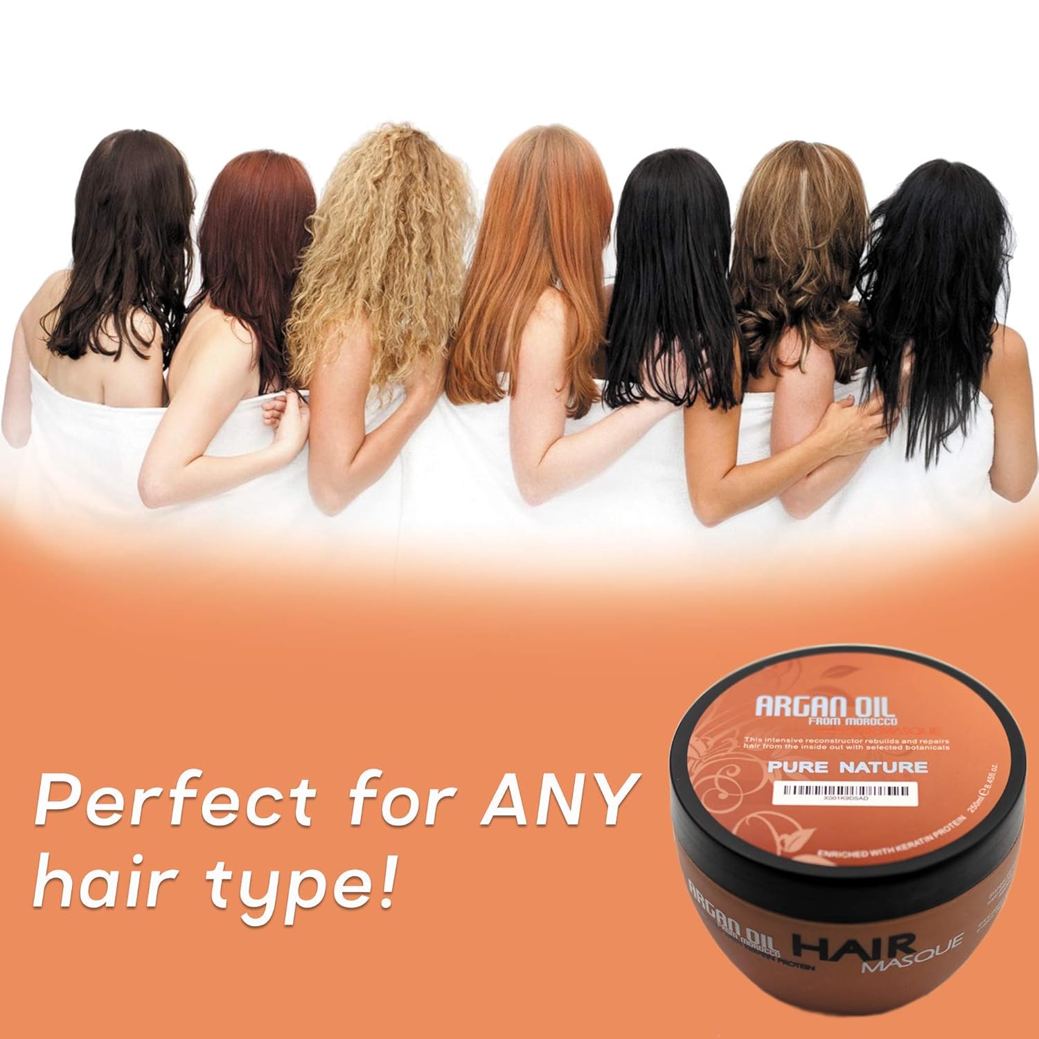 BINGO HAIR CARE Moroccan Argan Oil Shampoo and Hair Mask - Revitalizing, Moisturizing, Nourishing, Antioxidant - Paraben Free - Sulfate Free - For All Hair Types - 2x8 oz Set