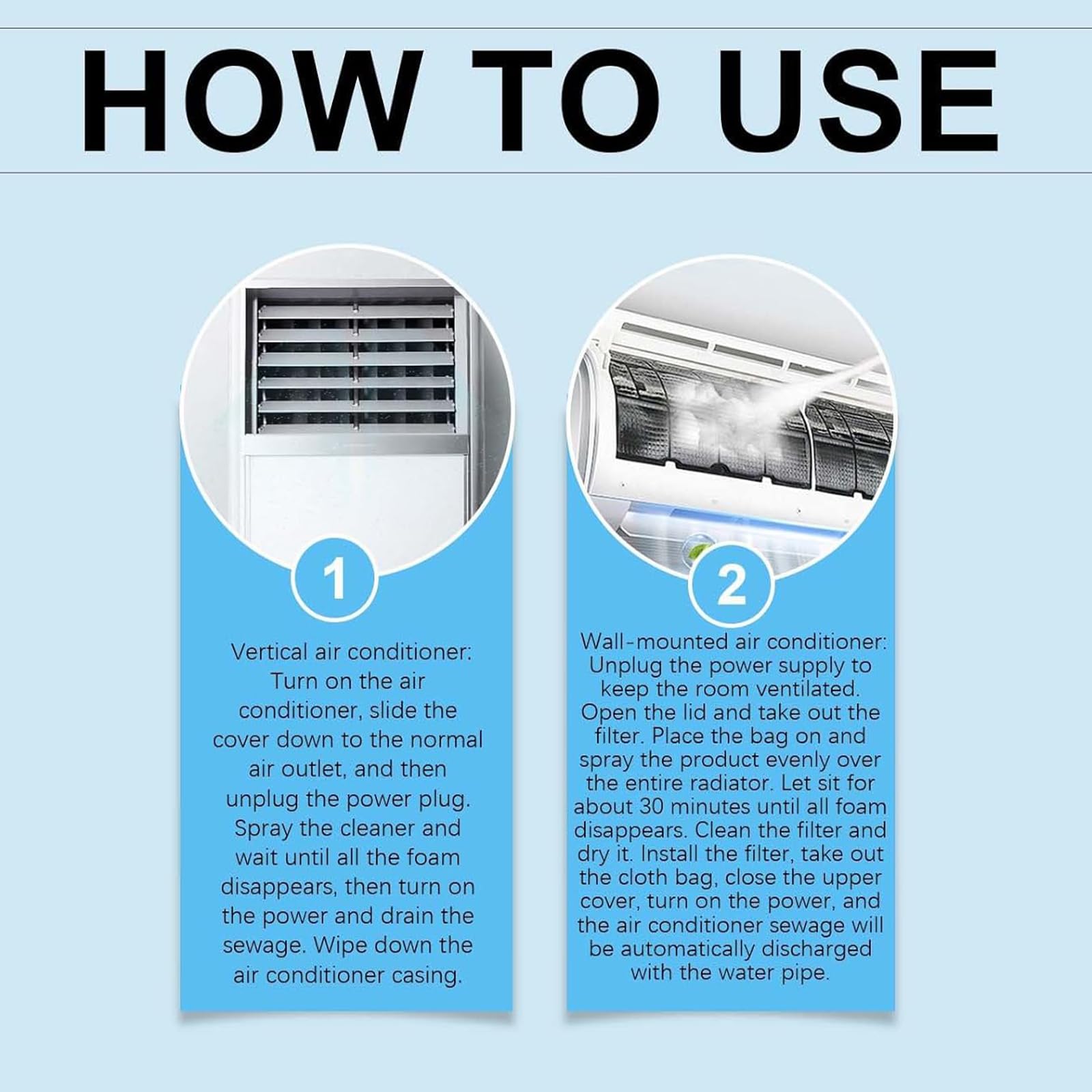 Air Conditioner Cleaner,Nettoyant Pour Climatisation,Spray de Nettoyage pour Climatisation,Multifonctionnel Vaporisateur de Climatiseur,Mousse Nettoyante Pour Climatiseur