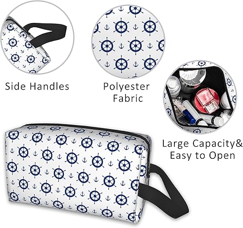 Miniatura 9 de Neceser de viaje con patrón de corazón abstracto, bolsa de maquillaje de viaje personalizada, gran capacidad con cremallera, multiestilo portátil,