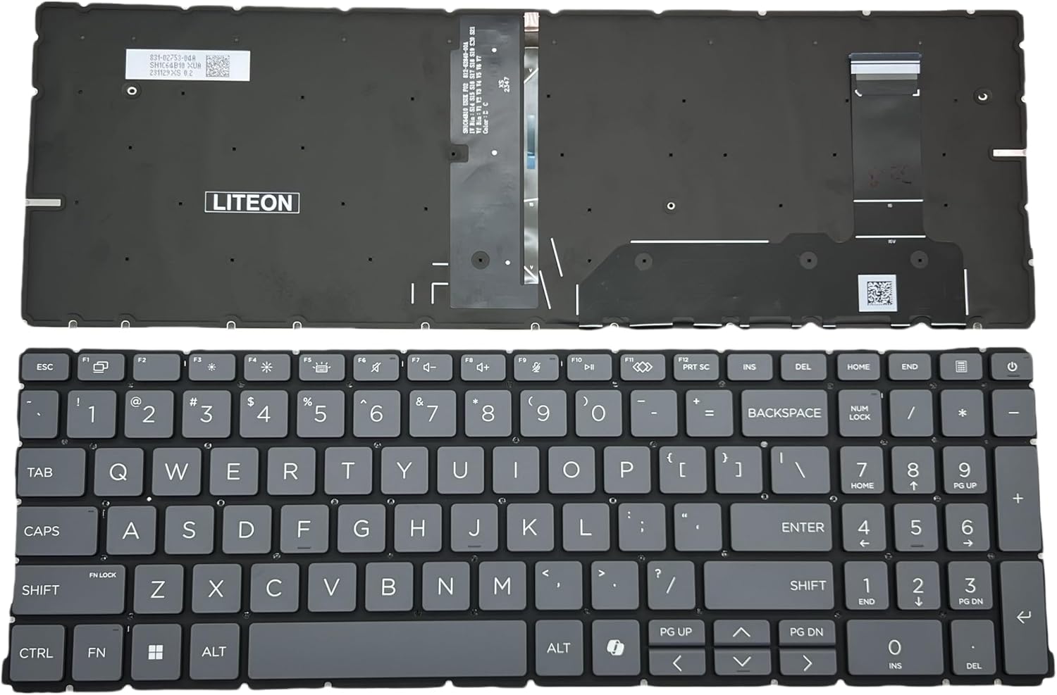 Laptop US Keyboard for HP ProBook 460 465 G11 N98507-001 EliteBook 645 G8 640 645 660 665 G11 N97246-001 Backlit 16 inch SG-B7310-XUA SN1C64B10 HSN-Q38C Gray with Backlight and AI Key