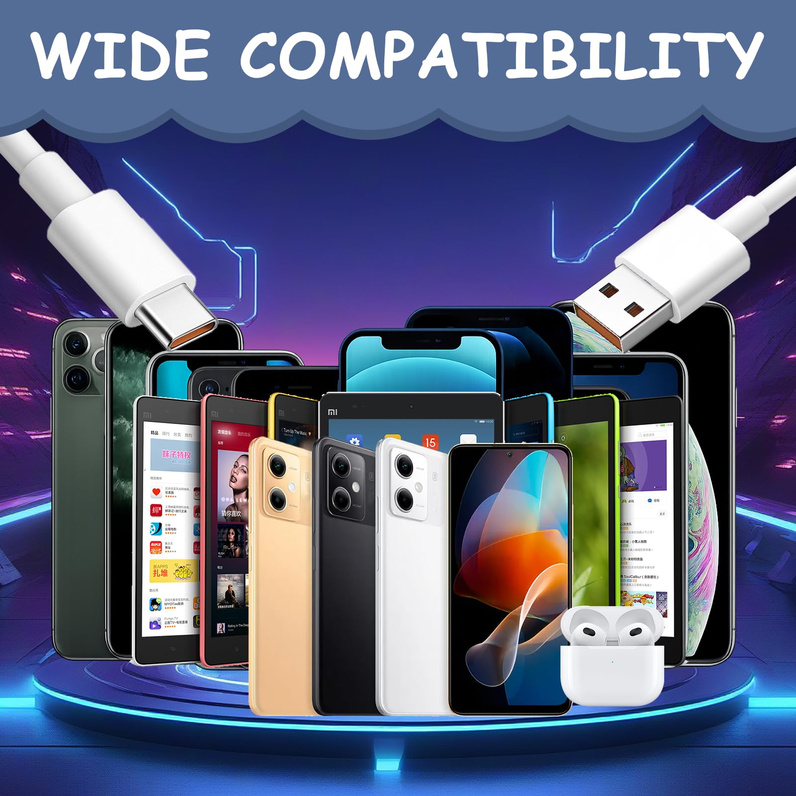 Cargador 45W para Xiaomi, Cargador Rápido con Cable USB-C 1m 6A, Adaptador de Corriente para Xiaomi 15, 14, Poco F7 Ultra, Redmi Turbo 4 Pro, Redmi Note 14, 13, 12 - Compatible Múltiples Dispositivos — view 7