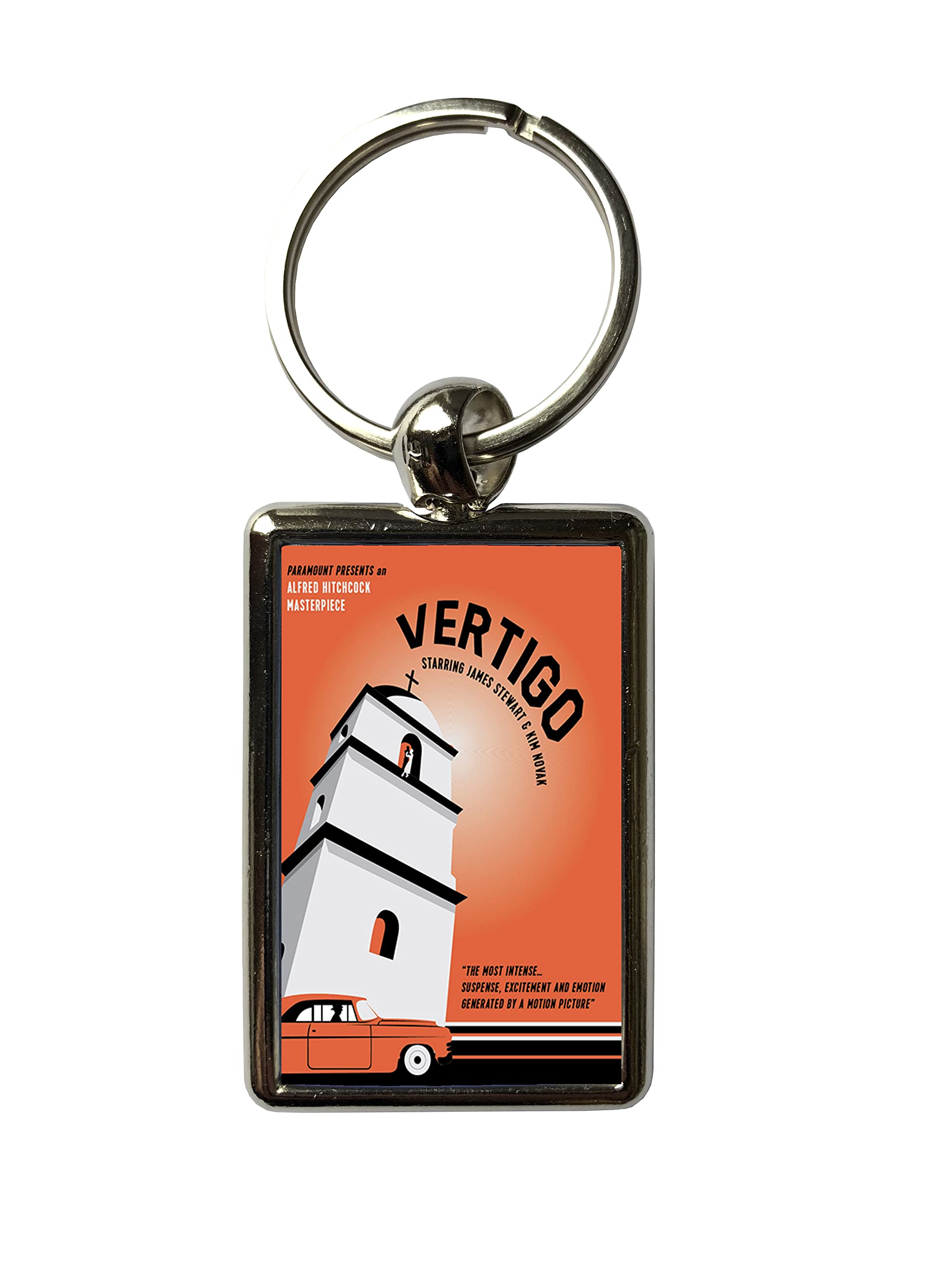 Super Universe Unisex Multicolored Alfred Hitchcock Vertigo Metal Keyring – Classic Thriller Movie Collectible
