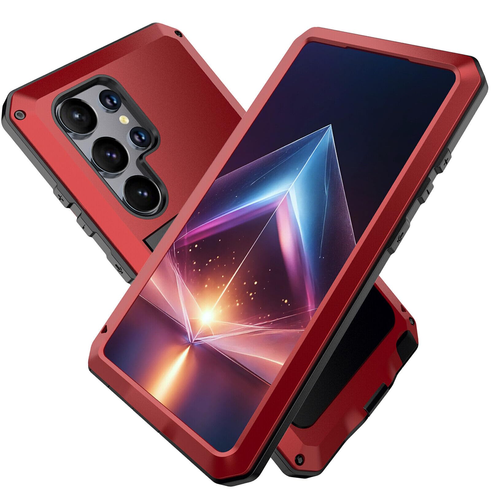 Coque Samsung Note 8 rouge intégrale et rigide avec protection métal antichoc - 8