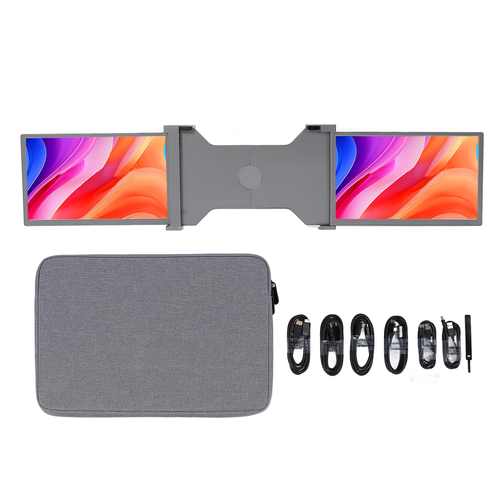 SUNGOOYUE Estensione del Display per Laptop con Schermi IPS da 13,3 Pollici, Collegando e Giocando per OS X, Ampia Applicazione in Shopping Online, Spazio Grigio