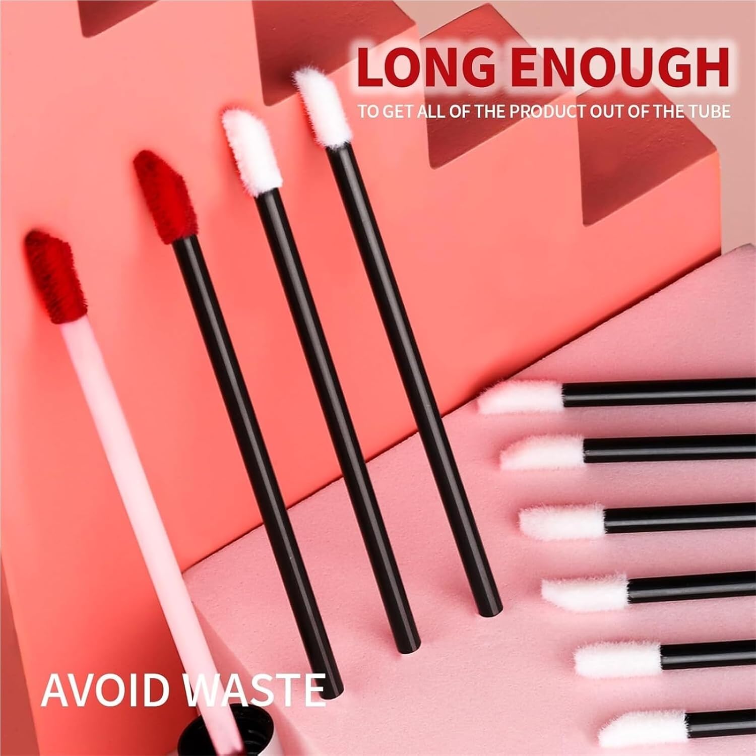 Disposable Mascara Wand Set 200pcs Disposable Mascara Wands Lip Applicators & Makeup Brushes for Lipgloss Lipstick Tester - Black