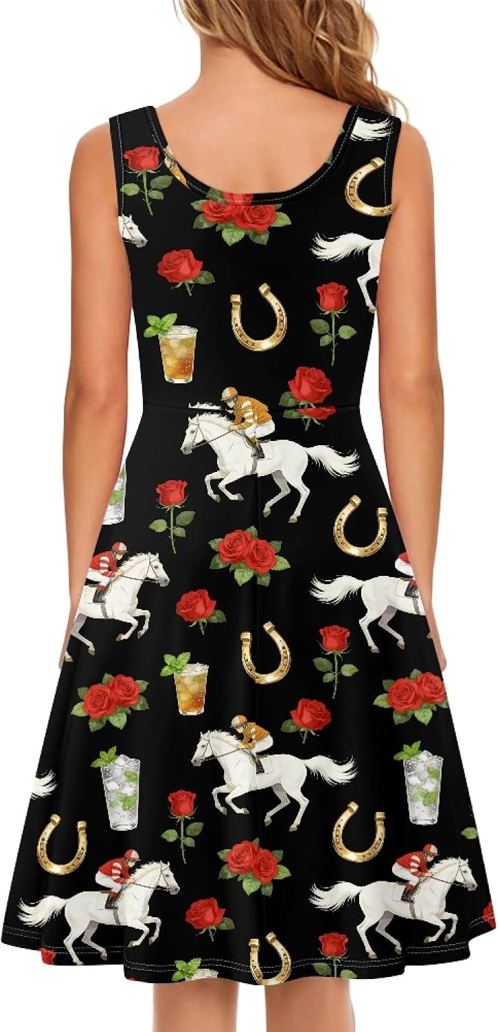 TOADDITDO Womens Summer Sleeveless Tank Dress with 2 Side Pockets XS-4XL Plus Size