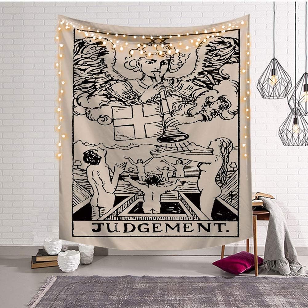 Third Goddess Tarot Tapestry, Judgement Style Design Decorative Wall Hanging Art Sets 50 x 60 Inches for Home Office & Dorm Decor (Judgement)