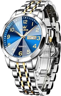 OLEVSMen's Golden Automatic Mechanical Watch Stainless Steel Bezel Luminous Waterproof Luxury Watches