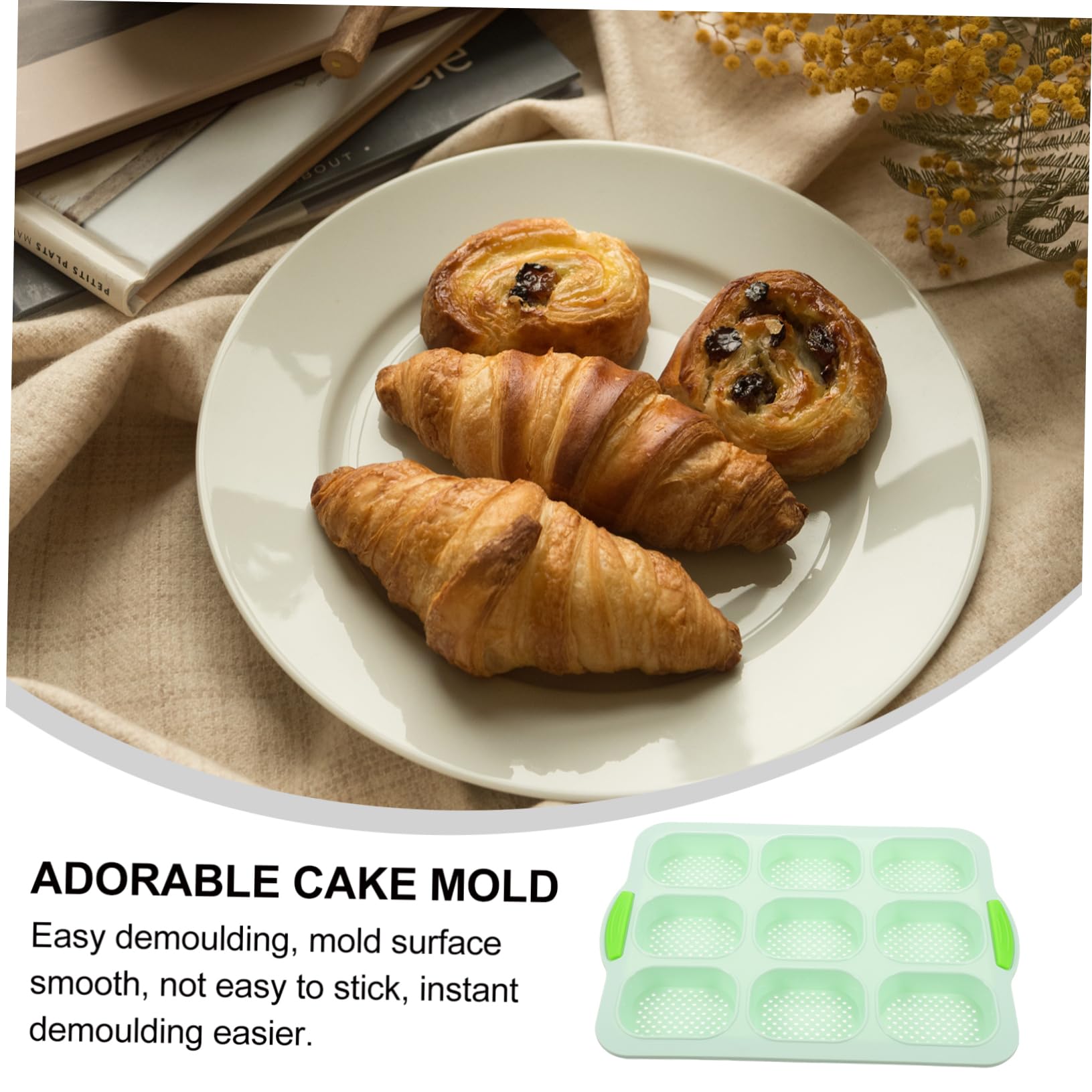 Cabilock Non-stick Silicone Baking Tray for French Bread Cavity Loaf Mold for Home and Professional Baking Easy Hot Dogs and Whole Bread