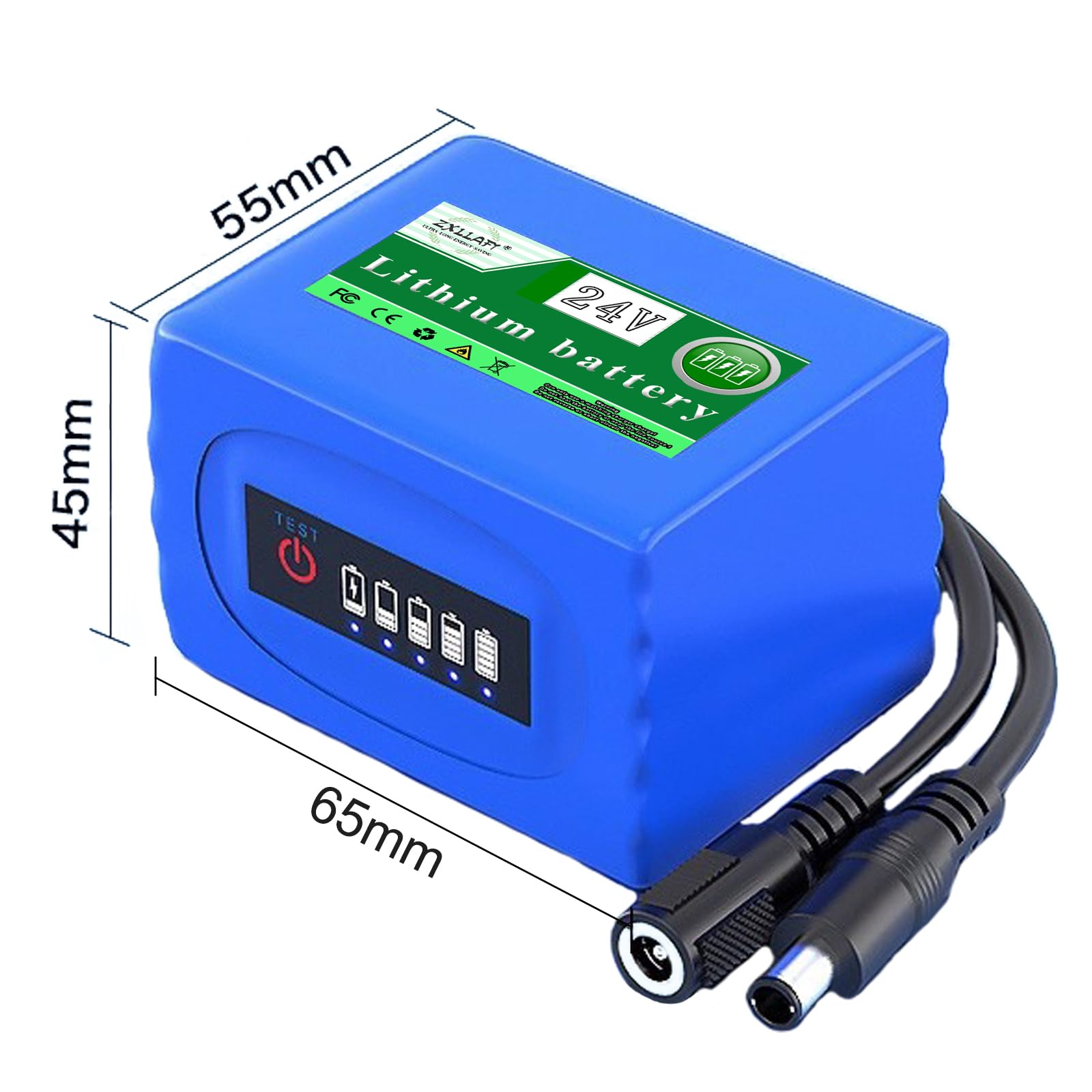 Batería de Litio de Repuesto de 24 V, 3000 mAh, 10 000 mAh, Recargable, de Iones de Litio, Fuente de alimentación de Respaldo de 24 V con Enchufe de CC y protección BMS.