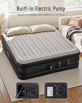 Airefina King Inflatable Mattress, Air Bed With Built-in Electric