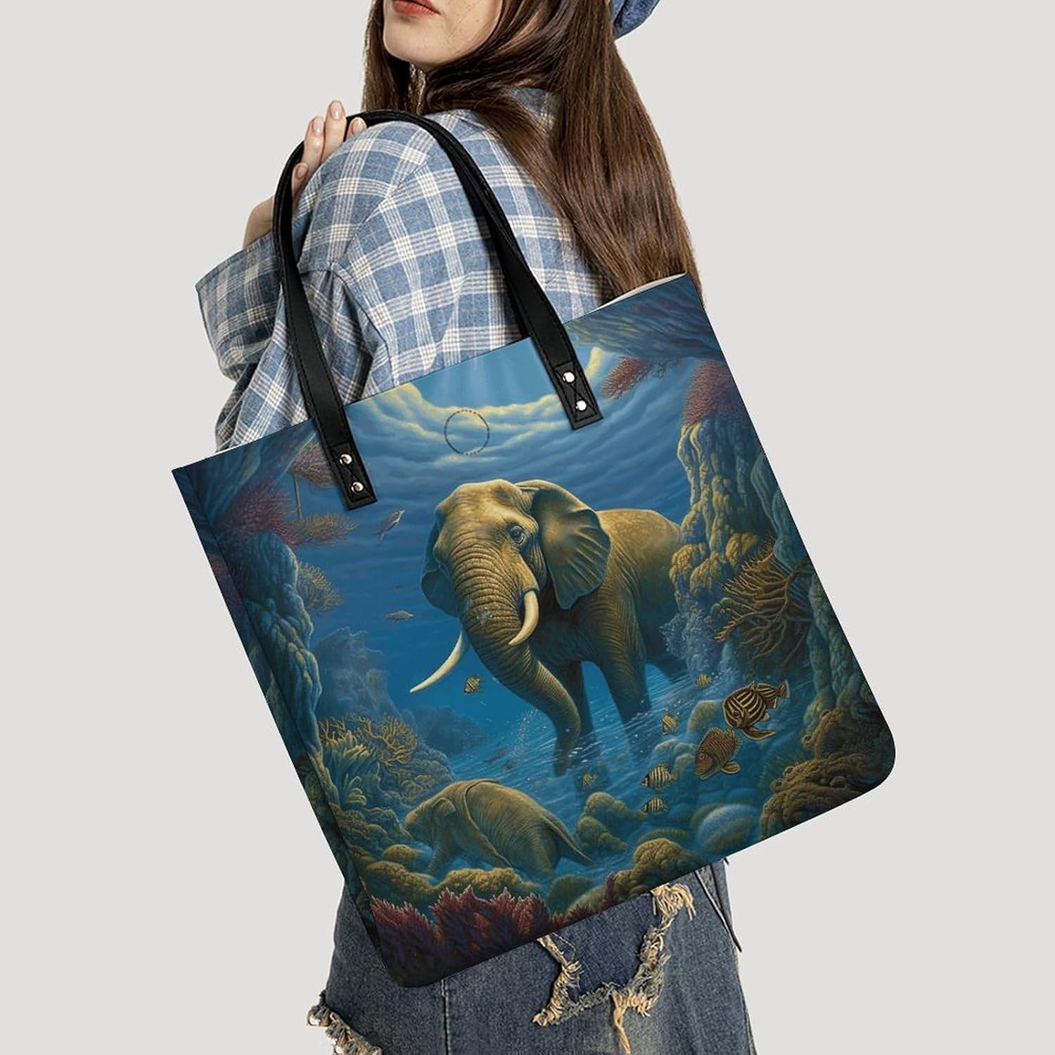 Cute Animal2 Handbags Large Capacity, Tote Bag Stylish Slouchy, Shoulder Bags for Work Beach Travel And Shopping Grocery.