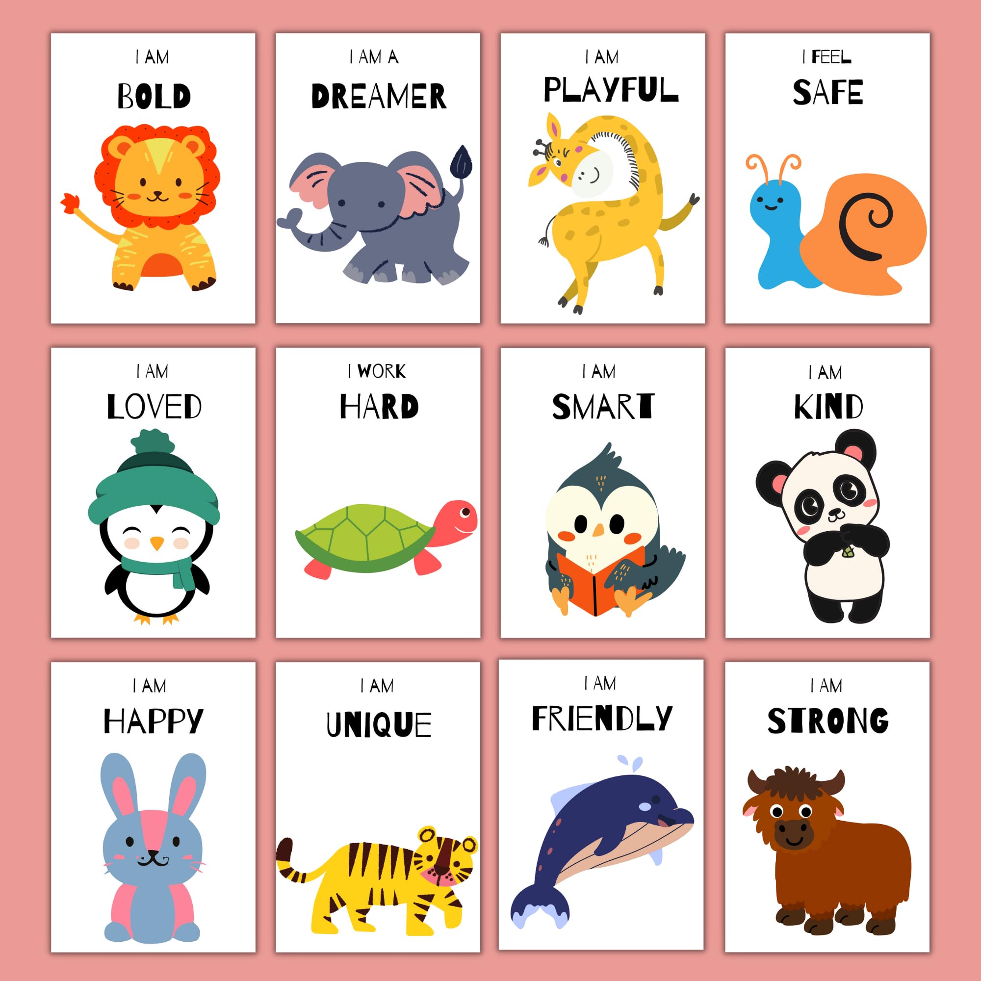 EKDALI Paper Aesthetic Posters For Room Decoration | Kids Affirmation Poster With Animals Pictures For Kids || Motivational Wall Abstract Poster Set Of 12 A5 Size (6 X 9 Inches) (Multi) (B0CQJNPDDN) Amazon Price History, Amazon Price Tracker