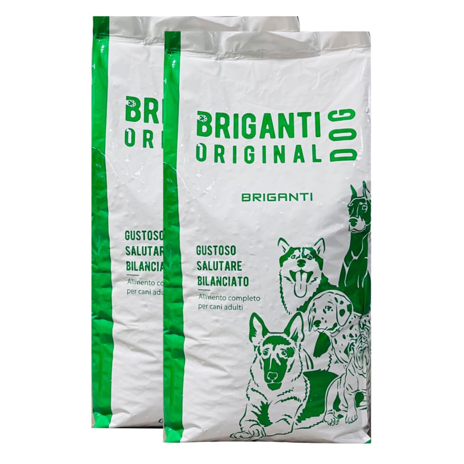 Pienso de mantenimiento para perros adultos, 20 kg, alimento completo italiano, 24% proteínas, con vitaminas y minerales, sin colorantes y sin conservantes (2 bolsas de 20 kg)