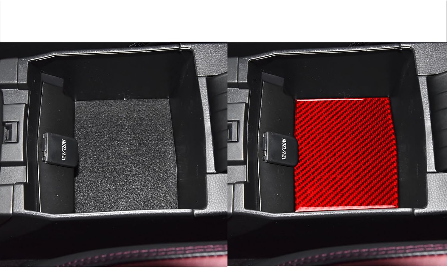 Red Carbon Fiber Fit for Toyota Corolla & Cross 2020-2026 2021 2022 2023 2024 2025 L LE XLE SE XSE FX Accessories Car Center Console Armrest Box Panel Cover Interior Trim Sticker