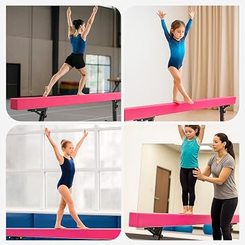 Gymnastics Beam with 5 heights Adjustable 8ft Balance Beam Home Gym Equipment for All Gymnastic