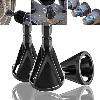 Deburring External Chamfering Tool, Chamfer Tool Deburring External Drill High Speed Stainless Steel Burr Removal Bit Quickly Repairs Damaged Metal External Chamfer Deburring Tool (Black-3)