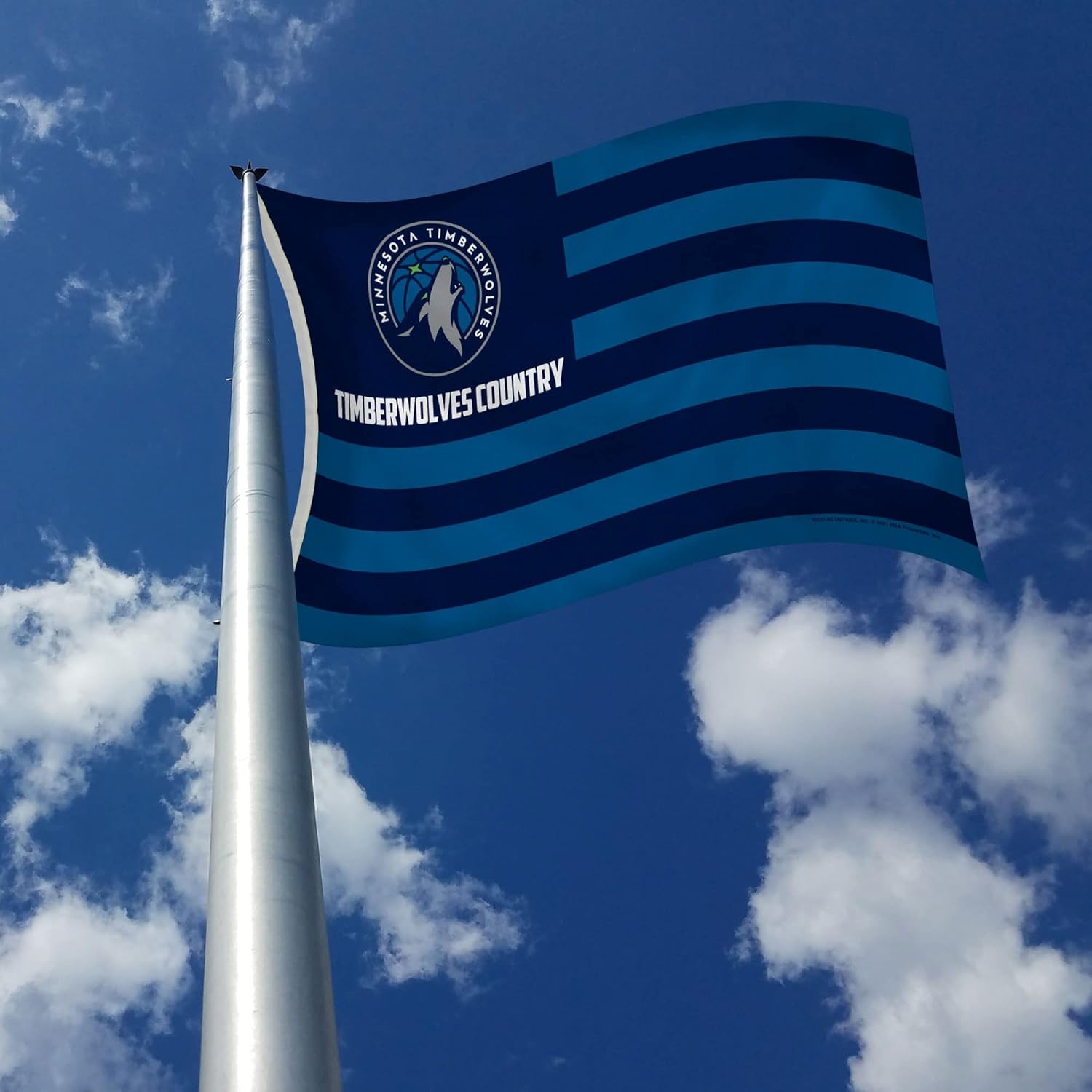 Rico Industries NBA Minnesota Timberwolves Country 3' x 5' Banner Flag 3' x 5' Banner Flag Single Sided - Indoor or Outdoor - Home Décor