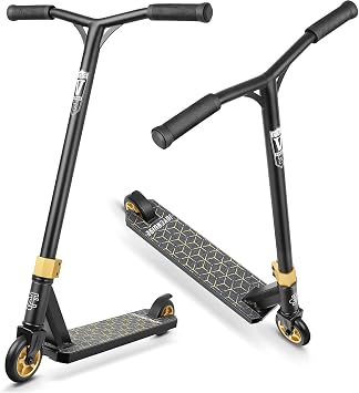 V2 Pro Trick Scooters، سكوتر حيلة للأطفال الذين تتراوح أعمارهم بين 6-12 سنة والمراهقين - كامل المبتدئين والمتوسطين حرة BMX سكوتر الذهب