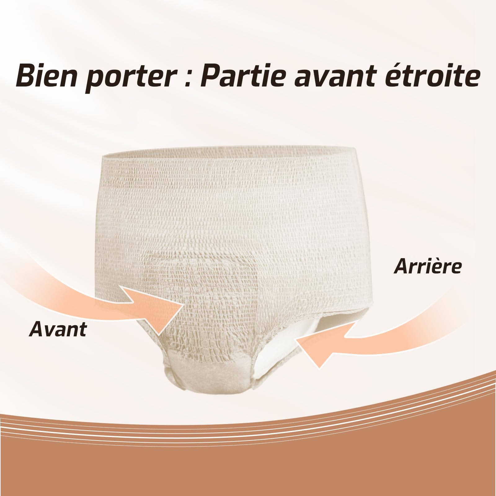 SUNKISS Couches Adulte Femme - Culottes Jetables Incontinence - Slips Absorbants Post-Partum et Maternité - Protection Urinaire Maximale - Beige - Taille XL - 16 Unités