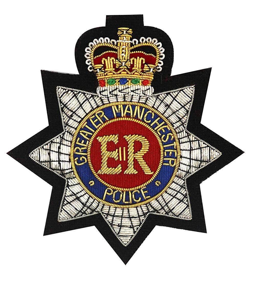 Family Crests Men's Black Greater Manchester Police Embroidered Blazer Badge