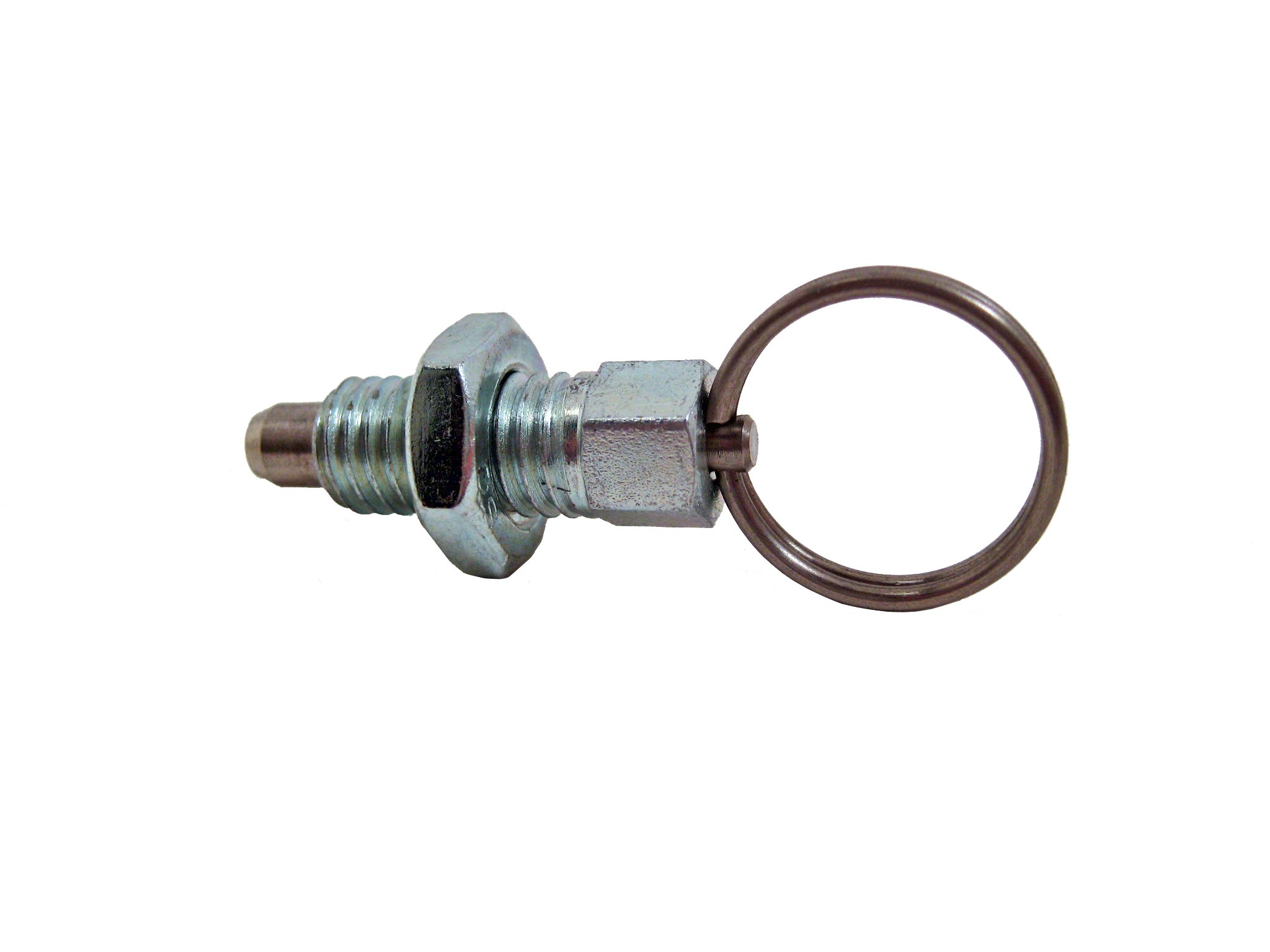 GN 717 Series Steel Metric Size Indexing Plunger with Pull Ring, with Lock Nut, M6 x 1.00mm Thread Size, 12mm Thread Length