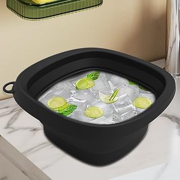 Face Plunge Bowl Silicone Foldable Reusable Cooling Cold | Face Basin Reusable Foldable Ice Bowl Cold Cooling Facial Massager Roller Skin Care Beauty Massager Home Kitchen Spa