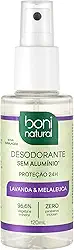 Desodorante Spray Natural e Vegano com Óleos Essenciais de Melaleuca e Lavanda, 24 horas de proteção, Sem Alumínio, Sem Parabenos, Sem Triclosan, Boni Natural, 120ml